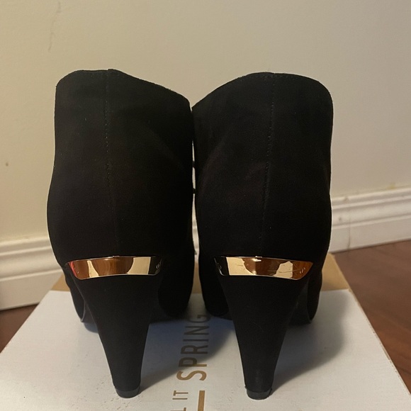 Call It Spring Black Suede Boot Heel - Picture 3 of 9
